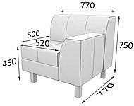 Модульный диван Флагман Секция одноместная с лев. подлокотником FL1L-1 (Экокожа Ecotex)